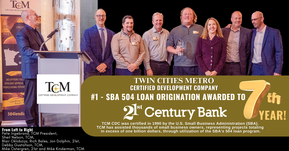 21st Century Bank Receives SBA 504 Award at TCM's Annual Meeting