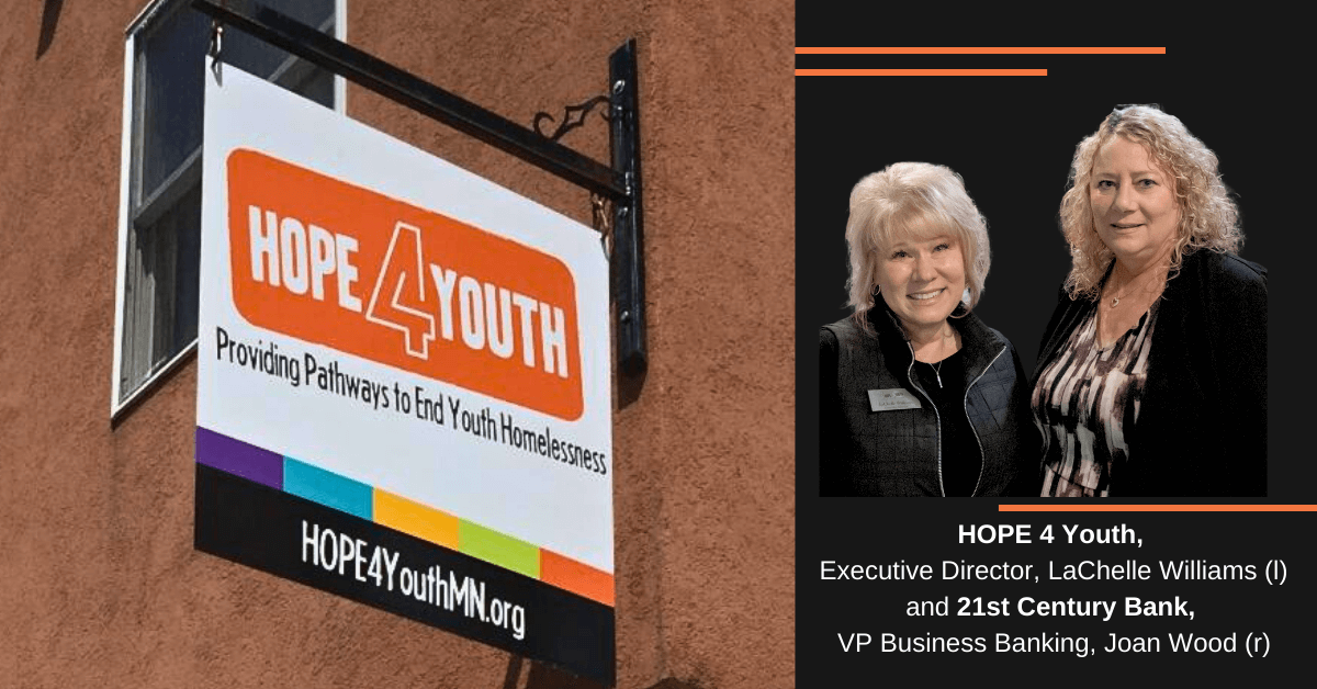 HOPE 4 Youth Executive Director LaChelle Williams and 21st Century Bank VP Business Banking, Joan Wood
